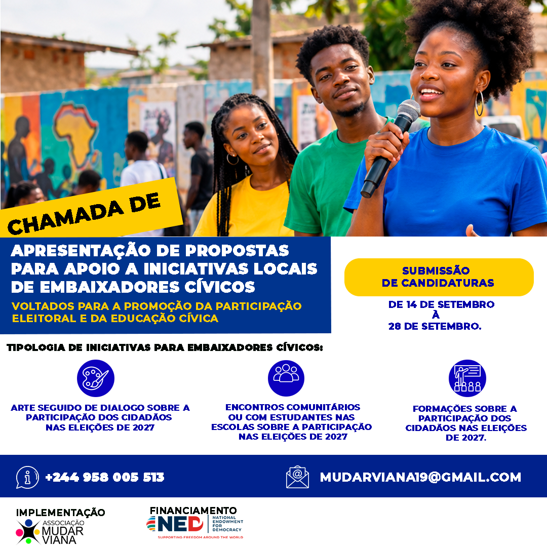 CHAMADA DE APRESENTAÇÃO DE PROPOSTA DE APOIO A INICIATIVAS LOCAIS PARA EMBAIXADORES CÍVICOS